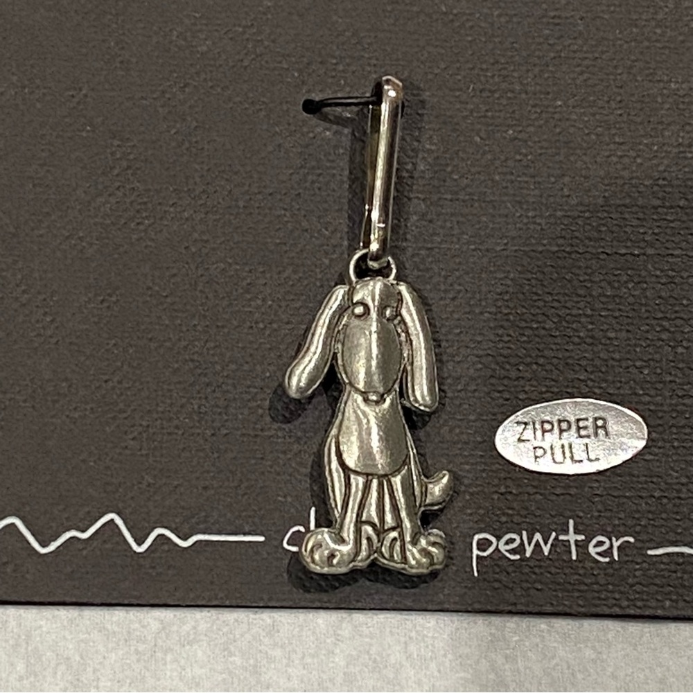 Chelsea Pewter Dog Zipper Pull Purse Charm Backpack Whimsical Gift Accessory NWT